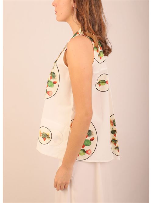 Sleeveless shirt with fish print Laboratorio Capri | AMBERALLOVERELBETOVAL